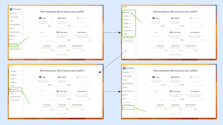 Chagnge default network to ETC.